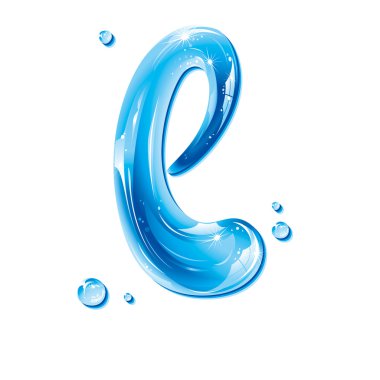 ABC series - Water Liquid Letter - Small Letter l clipart