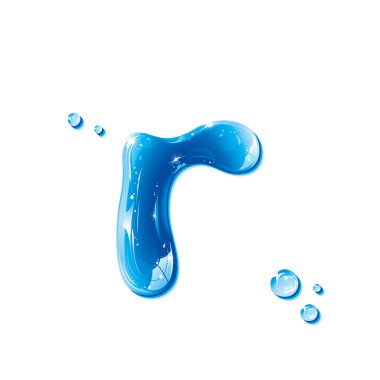 ABC series - Water Liquid Letter - Small Letter r clipart