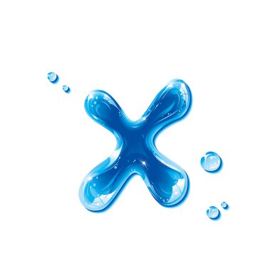 ABC series - Water Liquid Letter - Small Letter x clipart