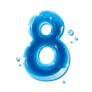 ABC series - Water Liquid Numbers - Number 8 clipart