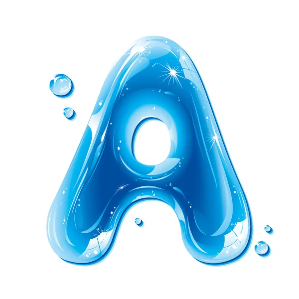ABC series - Water Liquid Letter - Capital A — Stock Vector