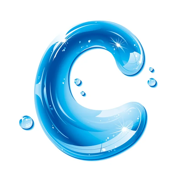Série ABC - Lettre sur les liquides d'eau - Capital C — Image vectorielle