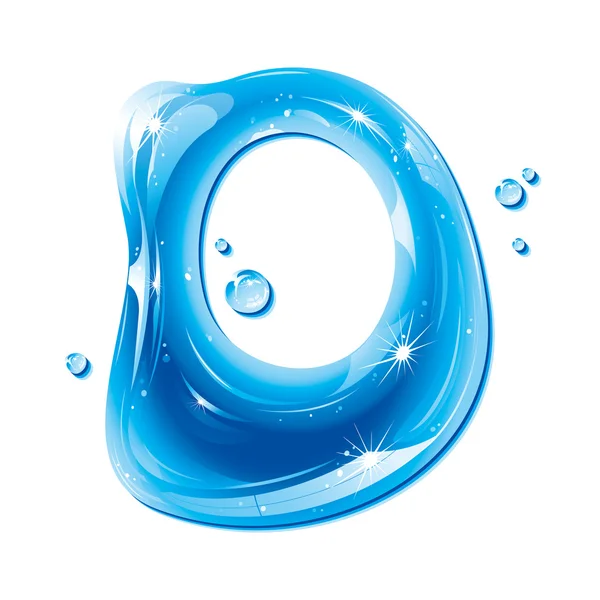 ABC series - Water Liquid Letter - Capital D — Stock Vector