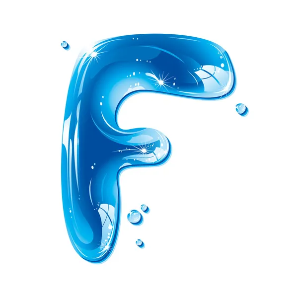ABC series - Water Liquid Letter - Capital F — Stock Vector