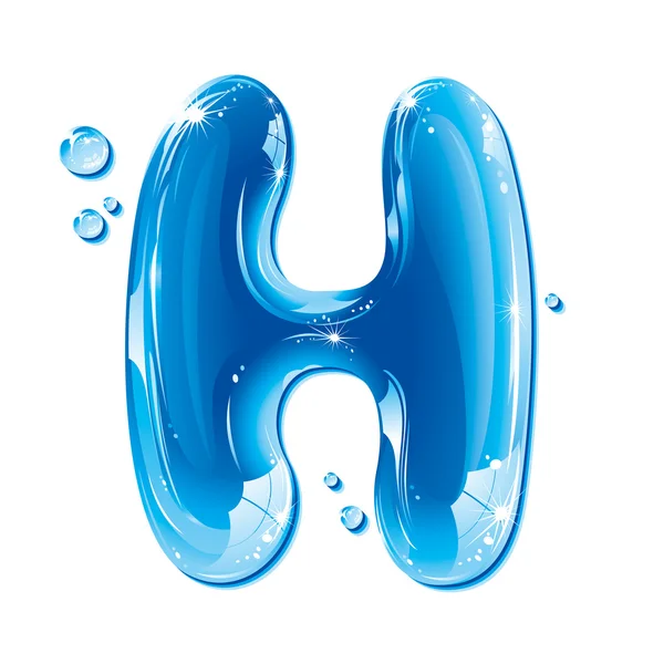 Abc シリーズ - 水液体の手紙 - 大文字 h — ストックベクタ