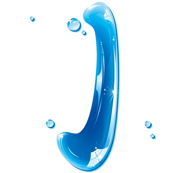 Abc シリーズ - 水液体の手紙 - 大文字 j — ストックベクタ