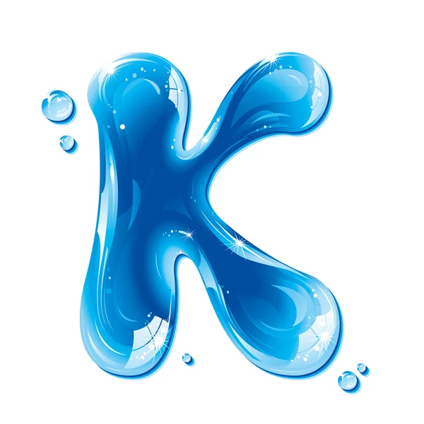 Serie ABC - Lettera ai liquidi d'acqua - Capitale K — Vettoriale Stock