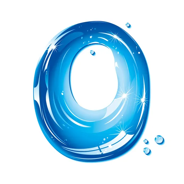 Abc シリーズ - 水液体の手紙 - 大文字 o — ストックベクタ