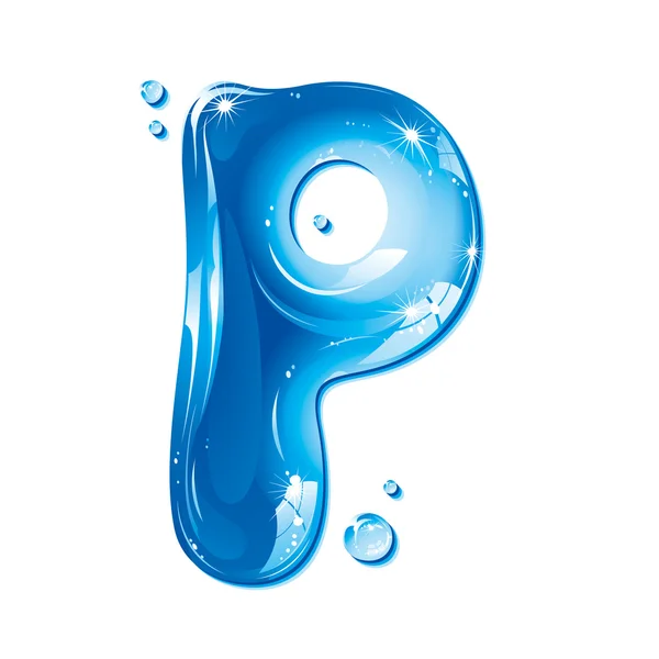 Série ABC - Lettre sur les liquides d'eau - Capital P — Image vectorielle