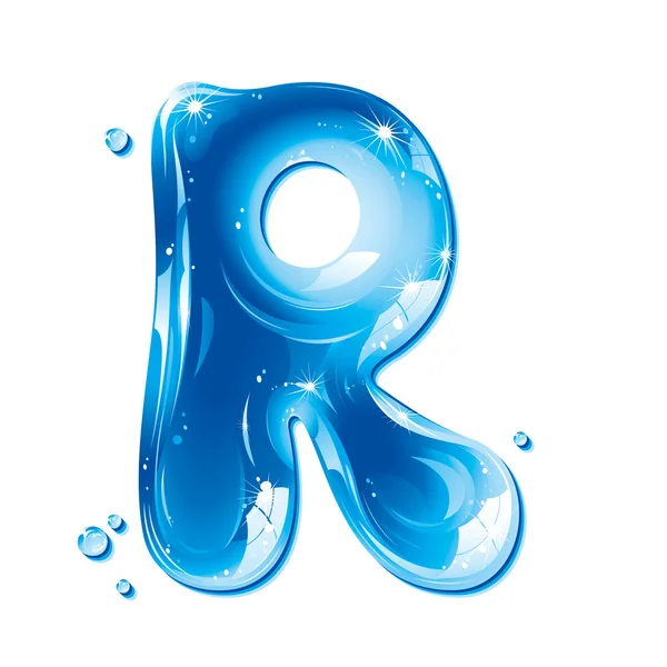 Série ABC - Lettre sur les liquides d'eau - Capital R — Image vectorielle