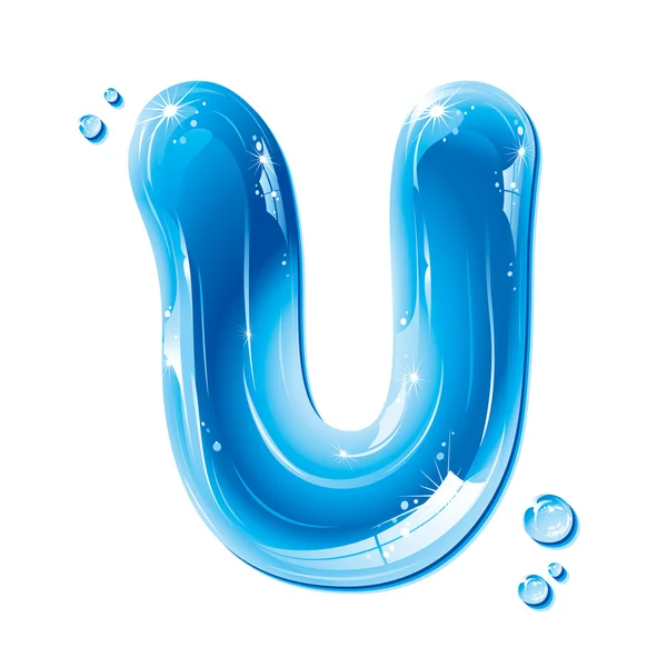 Série ABC - Lettre liquide d'eau - Capital U — Image vectorielle
