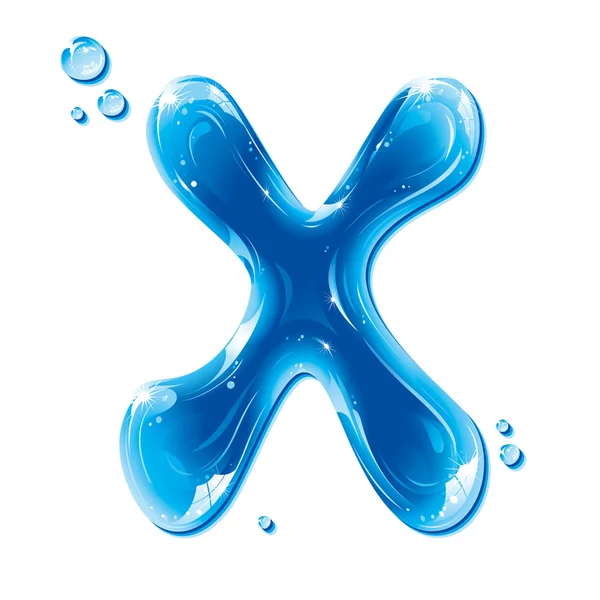 ABC sorozat - víz folyékony levél - tőke X — Stock Vector