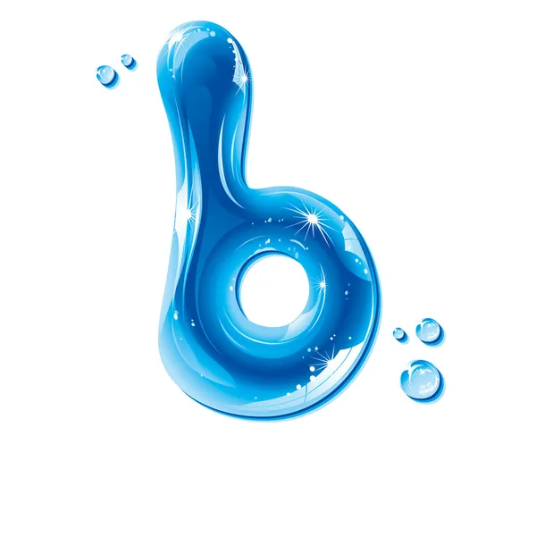 ABC series - Water Liquid Letter - Small Letter b — Stock Vector