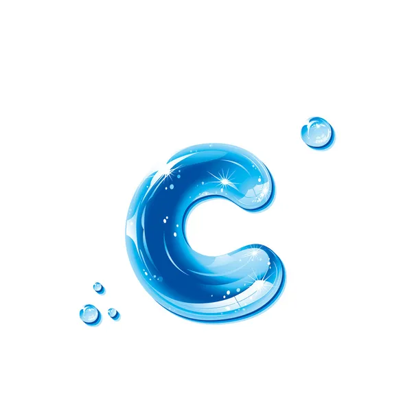 Série ABC - Carta Líquido Água - Carta pequena c — Vetor de Stock
