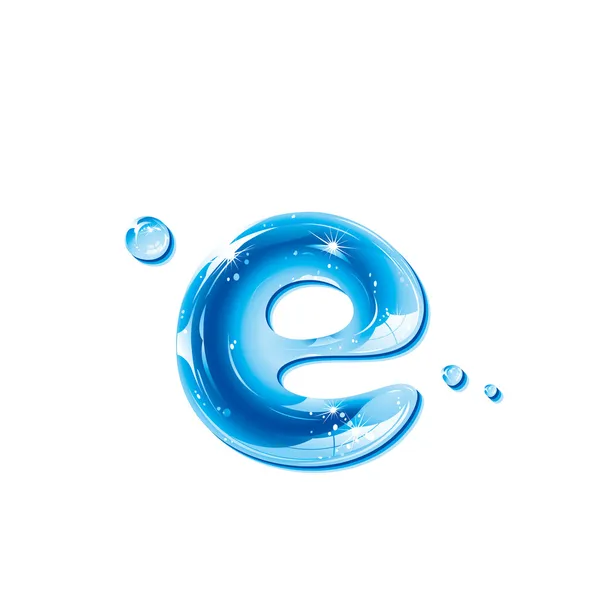 ABC series - Water Liquid Letter - Small Letter e — Stock Vector
