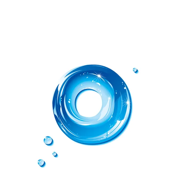 Série ABC - Lettre sur les liquides d'eau - Petite lettre o — Image vectorielle