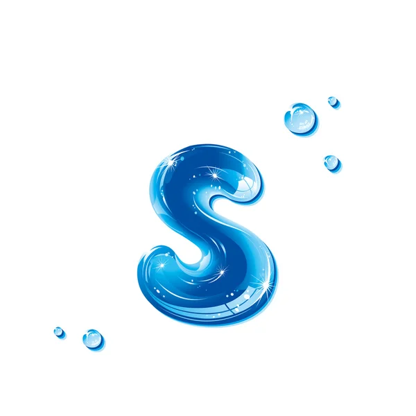 Série ABC - Água Liquid Letter - Pequenas letras s — Vetor de Stock