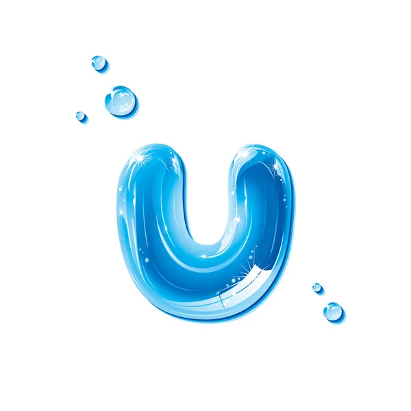 ABC serie - water vloeibare brief - kleine letter u — Stockvector