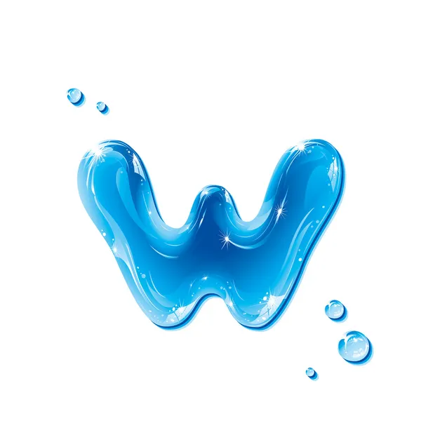 Série ABC - Lettre sur les liquides d'eau - Petite lettre w — Image vectorielle