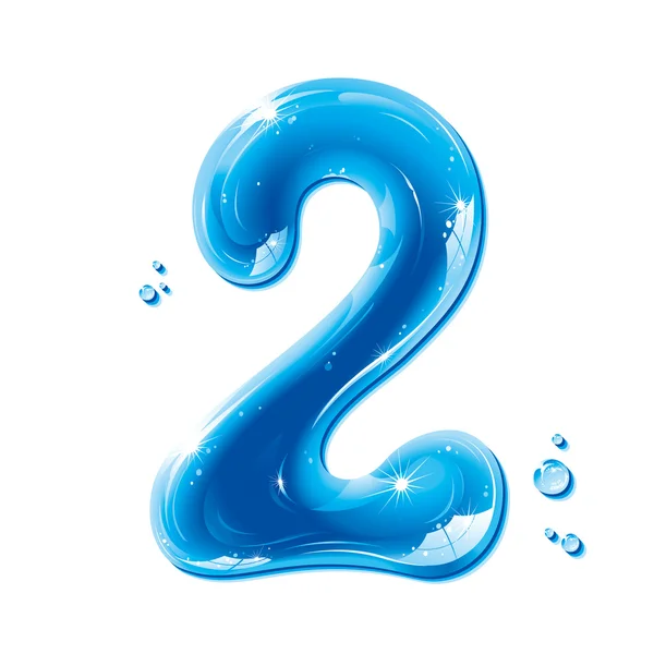 ABC series - Water Liquid Numbers - Number 2 — Stock Vector