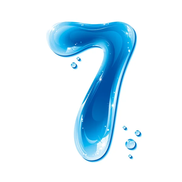 ABC series - Water Liquid Numbers - Number 7 — Stock Vector