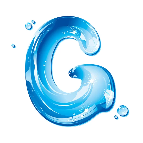 Serie ABC - Letra líquida del agua - Capital G Ilustración de stock
