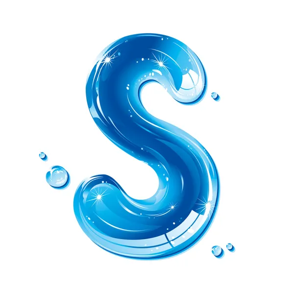 Abc 시리즈-물 액체 편지-자본 S 스톡 일러스트레이션