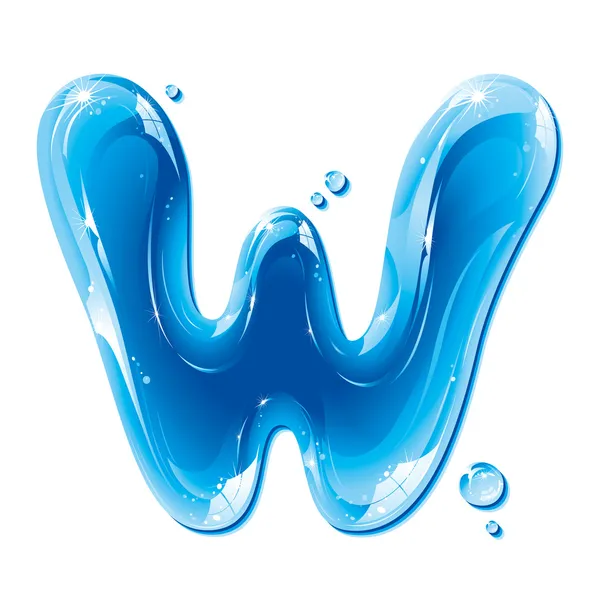 Abc 시리즈-물 액체 편지-자본 W 스톡 일러스트레이션