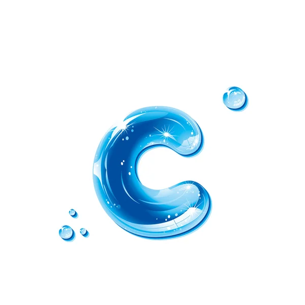 Abc 시리즈-물 액체 편지-작은 글자 c 스톡 일러스트레이션