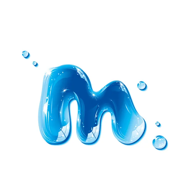 Serie ABC - Lettera liquida acqua - Lettera minuscola m Grafiche Vettoriali