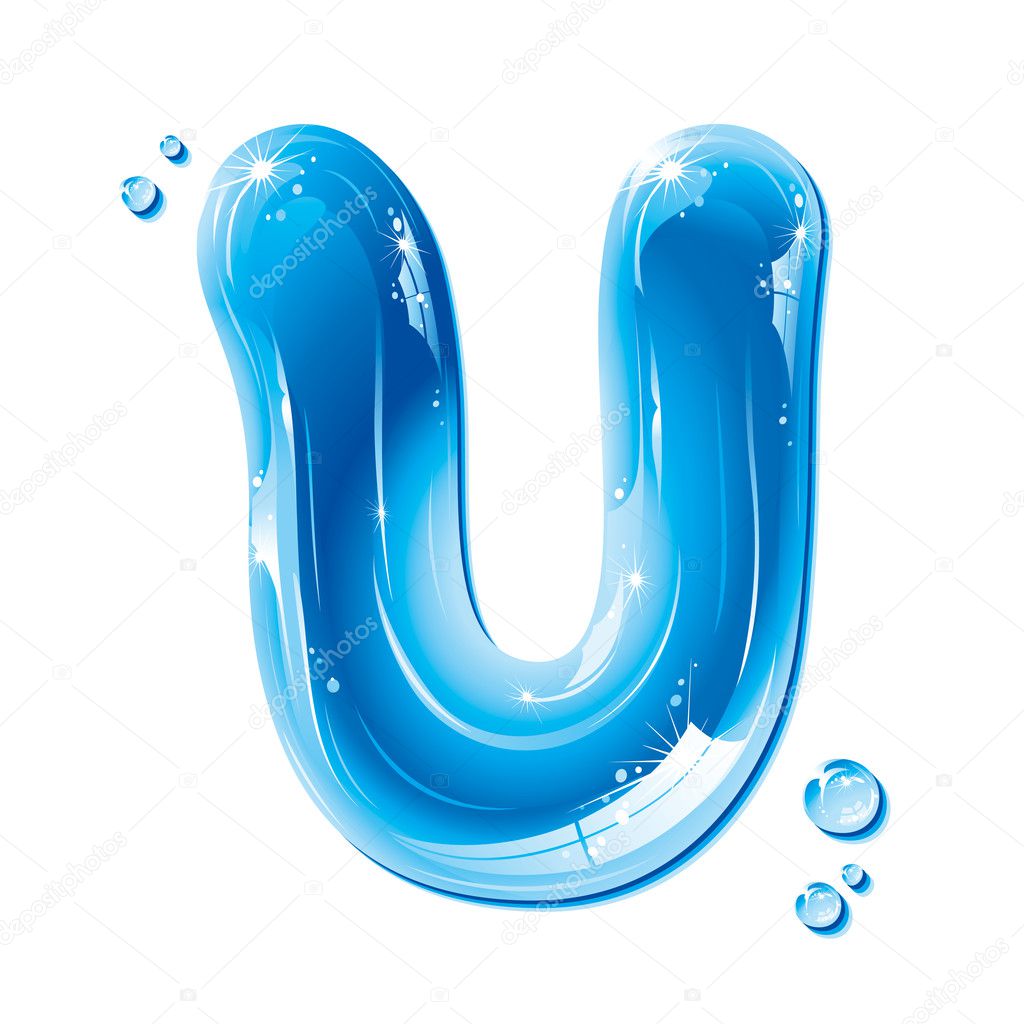 ABC series - Water Liquid Letter - Capital U