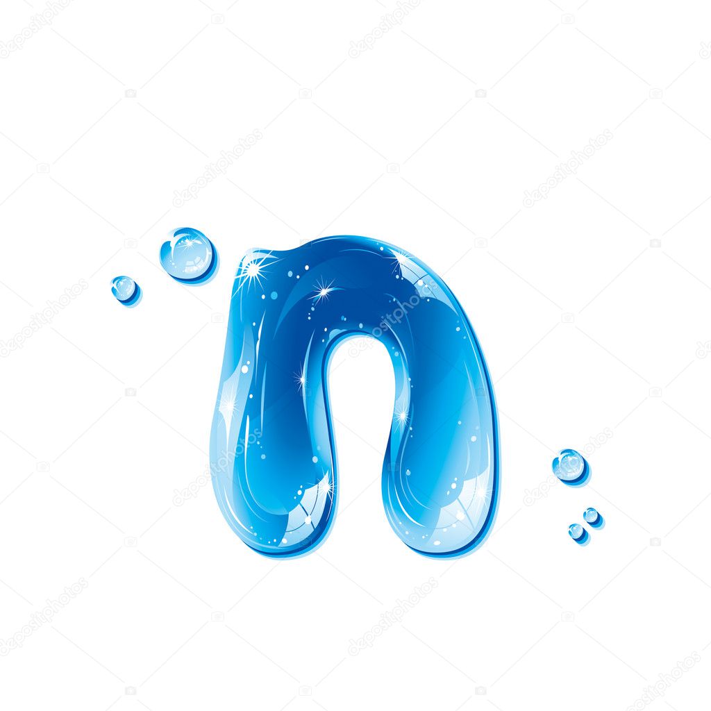 Abc Series Water Liquid Letter Small Letter N Stock Vector Image By