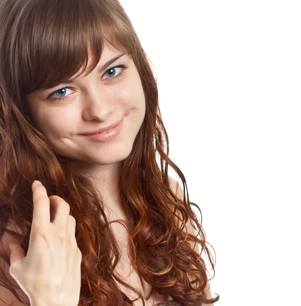 Portrait of young beautiful brunette woman — Stock Photo, Image