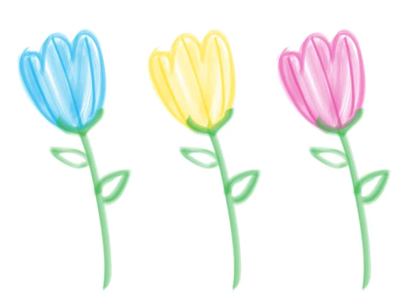 Jeżyć szczotka tulipany — Wektor stockowy