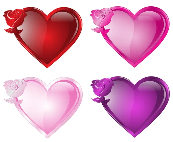 Botón de corazón rosa — Archivo Imágenes Vectoriales