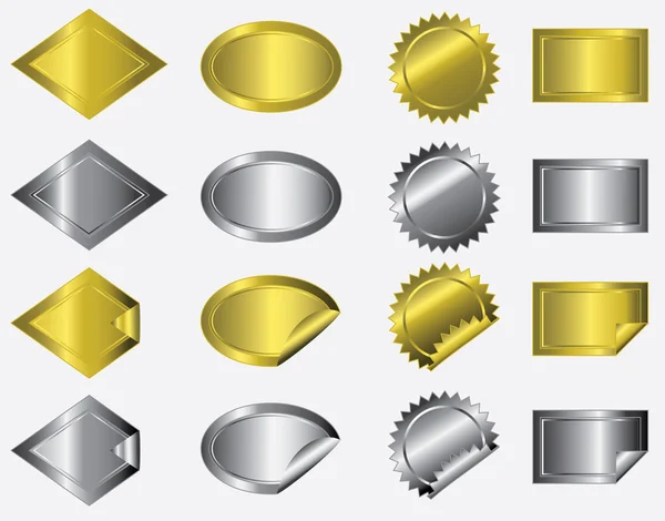 Metalliska klistermärken — Stock vektor
