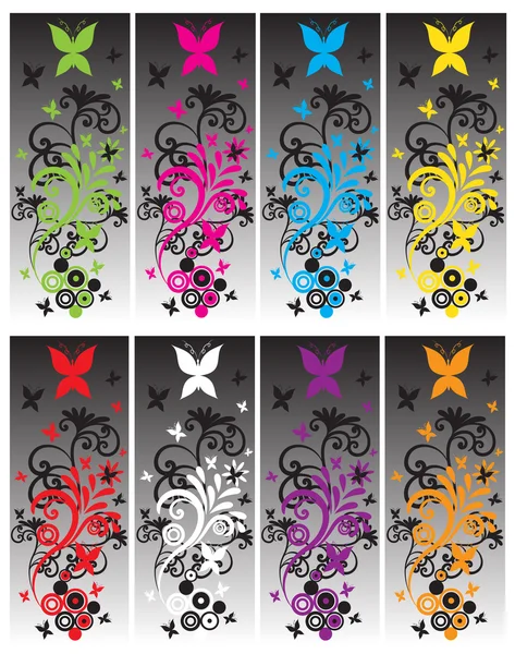 Butterfly Banners — Stock Vector