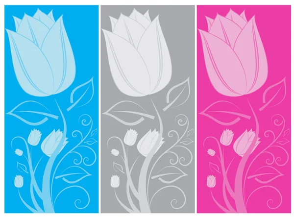 Banners de tulipa — Vetor de Stock