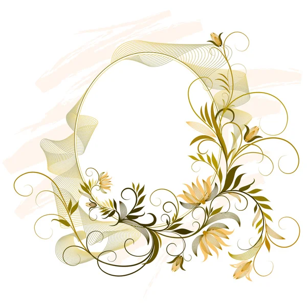 Decoratieve frame met bloemen ornament — Stockvector