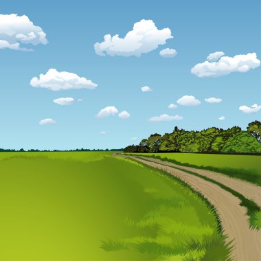 Countryside Road, Rural Scene clipart