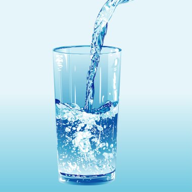 Water poured into a tumbler clipart