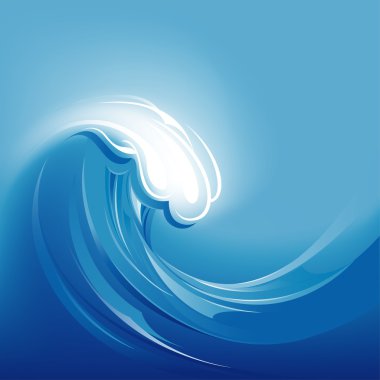 Big Blue Abstract Wave Background clipart