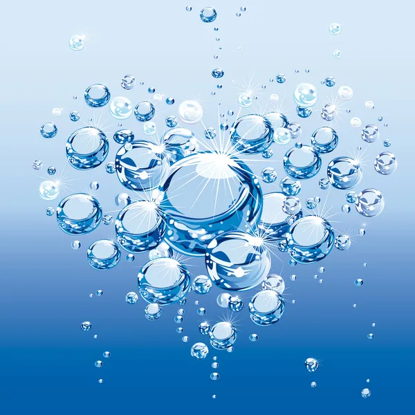 Água amor bolhas — Vetor de Stock