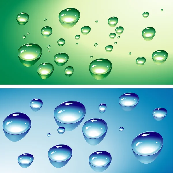 Gotas y gotas de agua — Vector de stock