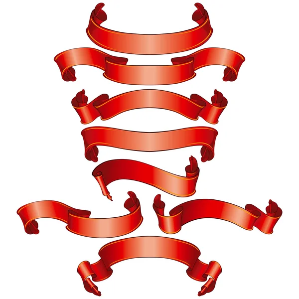 빨간색 배너 모음 — 스톡 벡터