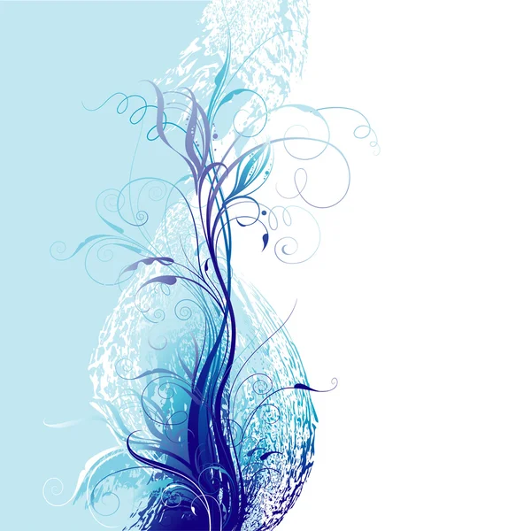 Fondo floral azul — Vector de stock