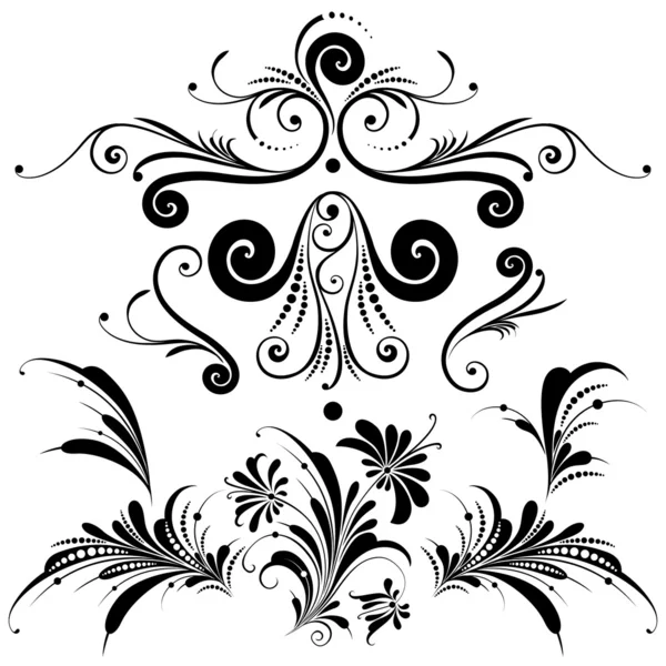 装飾的な花のデザイン要素 — ストックベクタ