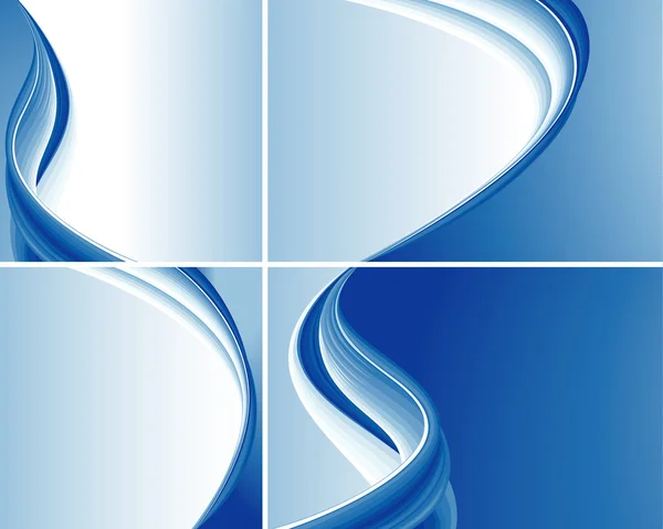 Conjunto de fondos de onda abstracta azul — Archivo Imágenes Vectoriales