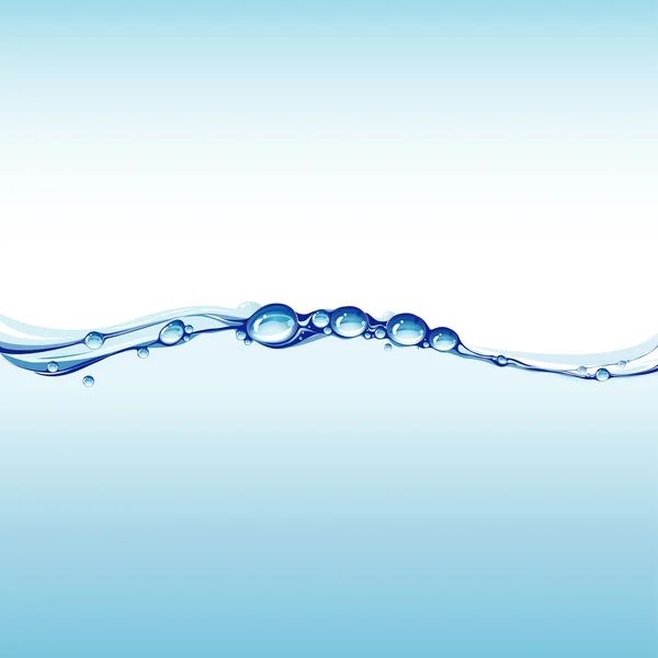 Onda de agua con burbujas — Vector de stock