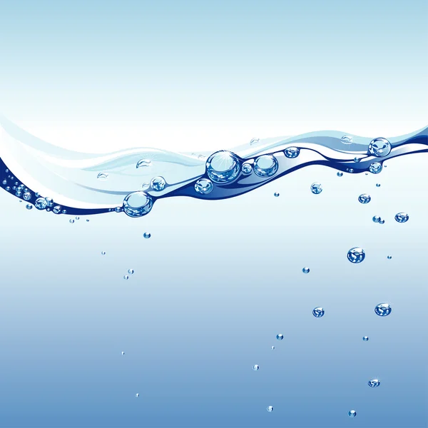 Onda de água com bolhas — Vetor de Stock